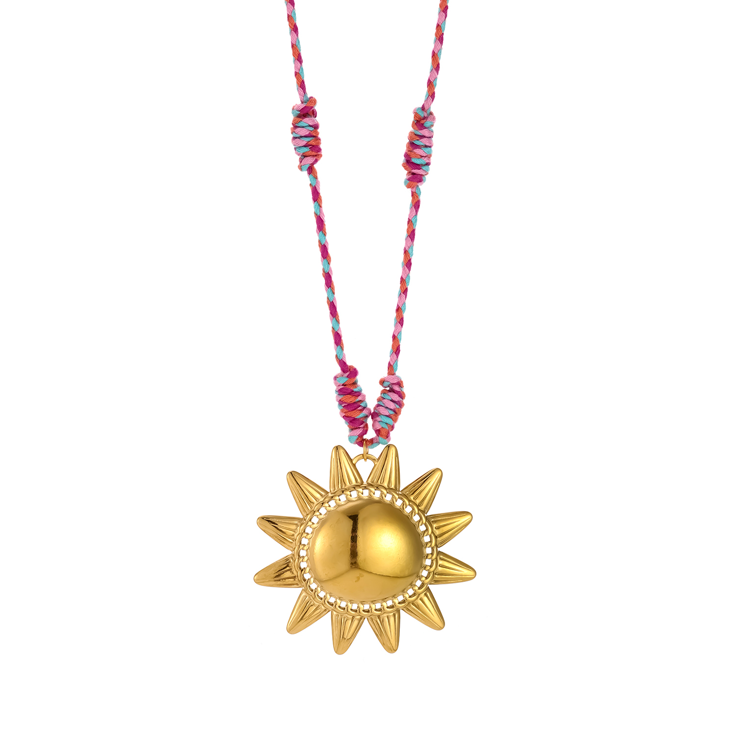 1 Piece Delicate Sun Stainless Steel Waterproof Women's Pendant Necklaces
