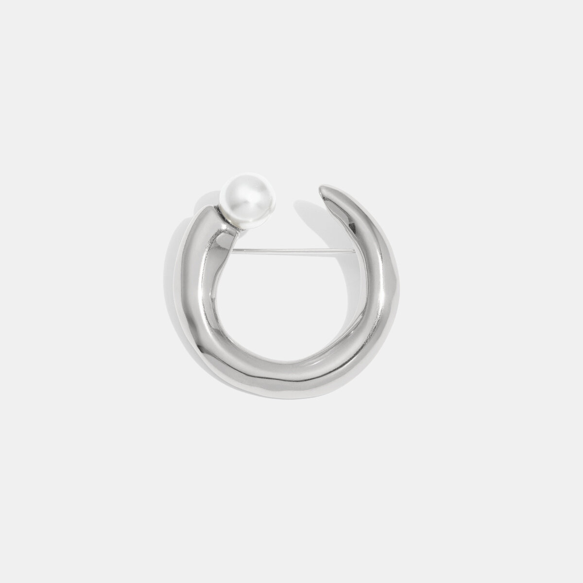 1 Piece C-shape Stainless Steel Waterproof Gold Color Brooch h5 Picture4