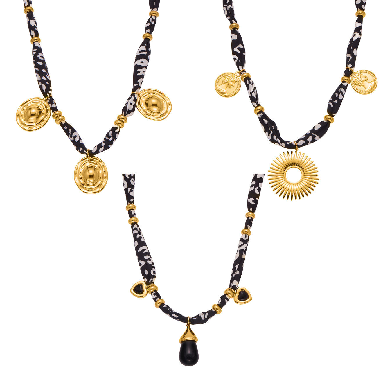 Collana con ciondolo da donna color oro impermeabile in acciaio inossidabile con cerchio personalizzabile, 1 pezzo h5 Immagine6