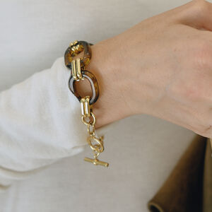 1 Stück klassisches, farbverlaufendes Edelstahl-Armband mit wasserdichtem Acryl-Verbund für Damen h5 Bild3
