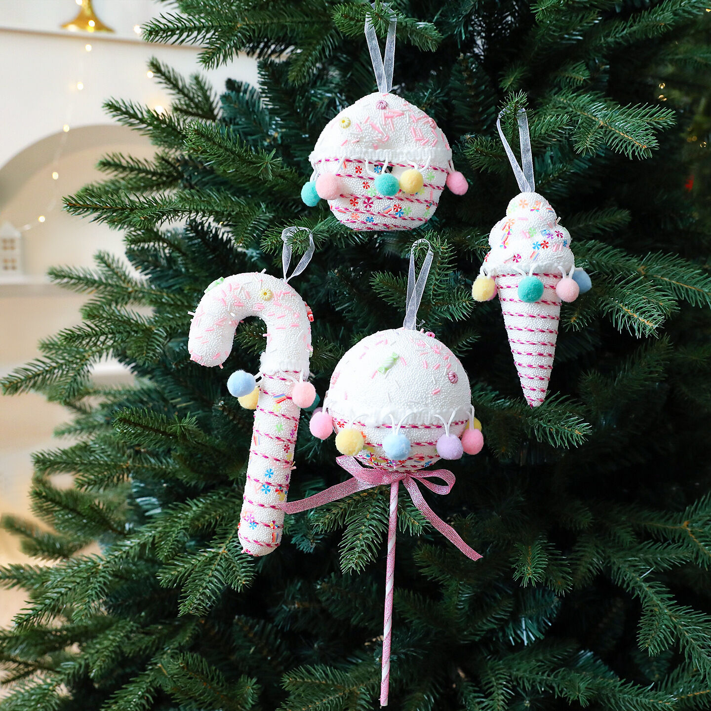 1 stuk kerstvoedsel witte polyfoam feestbenodigdheden