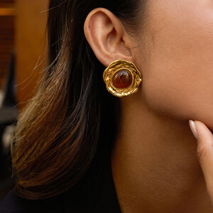1 Pair Irregular Circle Stainless Steel Waterproof Gold Color Acrylic Women's Stud Earrings h5 Picture3