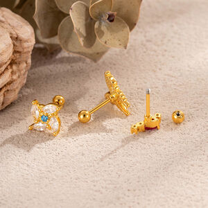 1 Piece Butterfly Copper Zircon Women's Piercing Earrings h5 Picture3