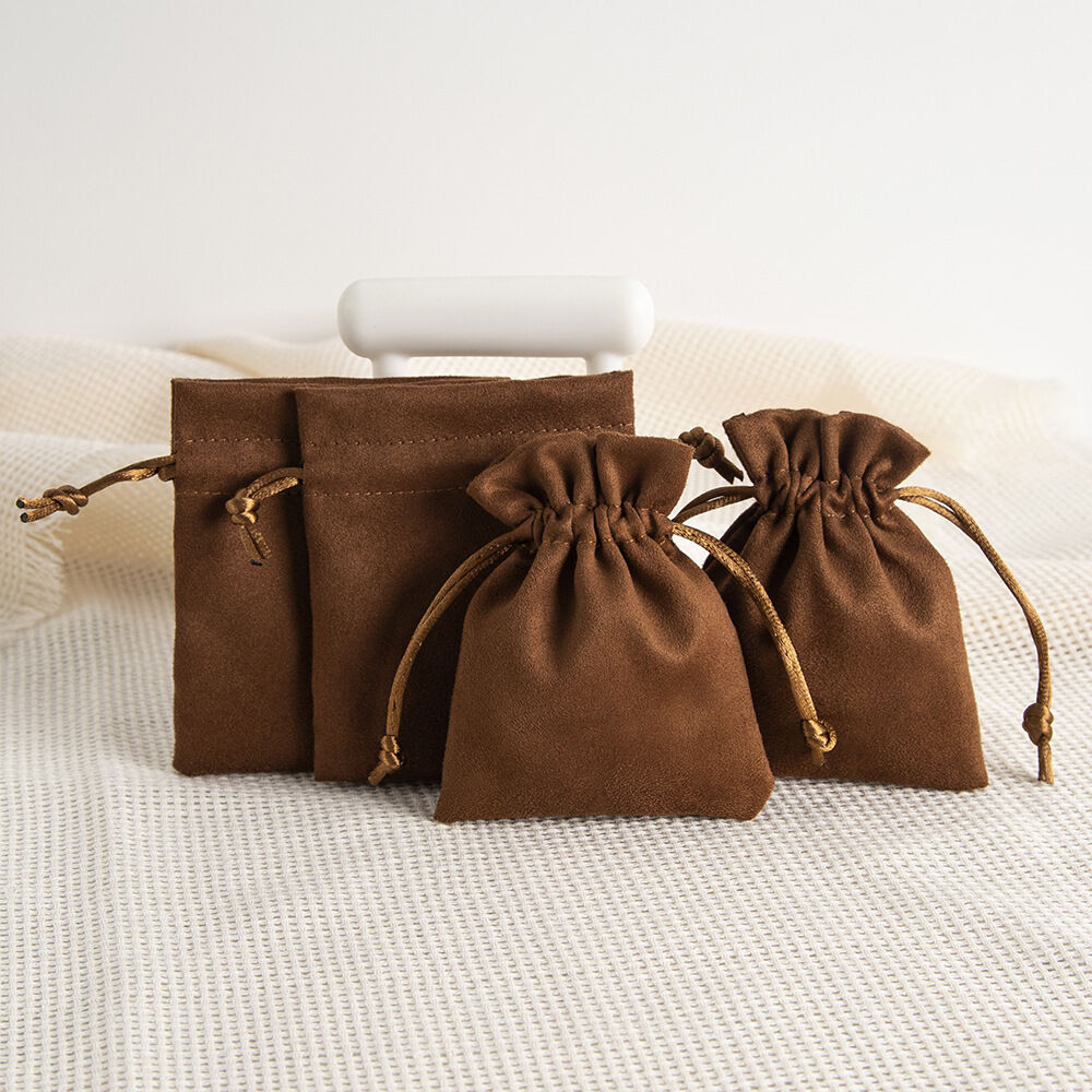 1 Piece Suede Velvet Drawstring Jewelry Bag Picture4