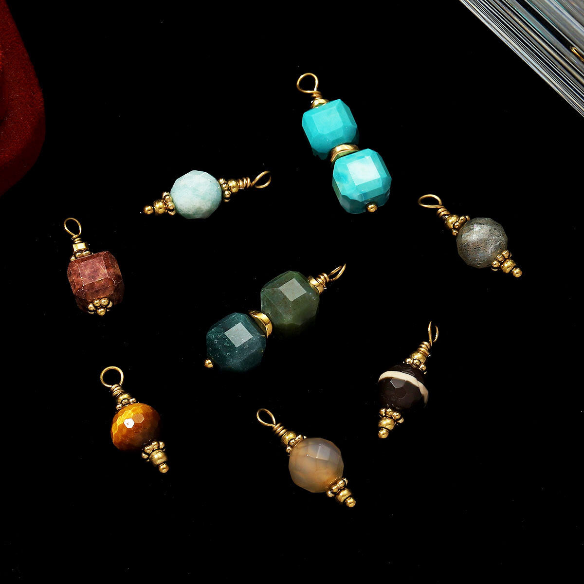 Classic Irregular Shape Natural Stones Gold Color Women's Pendants h5 Picture5