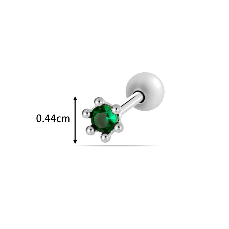 1 Piece Green Zircon Flower Copper Gold Color Women's Piercing Earrings h5 Picture2