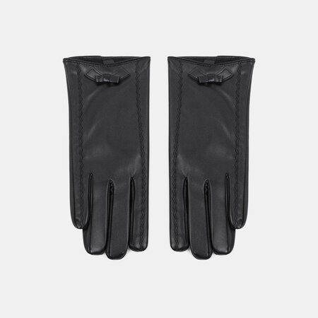 1 paar effen PU-handschoenen met strikknoop voor dames