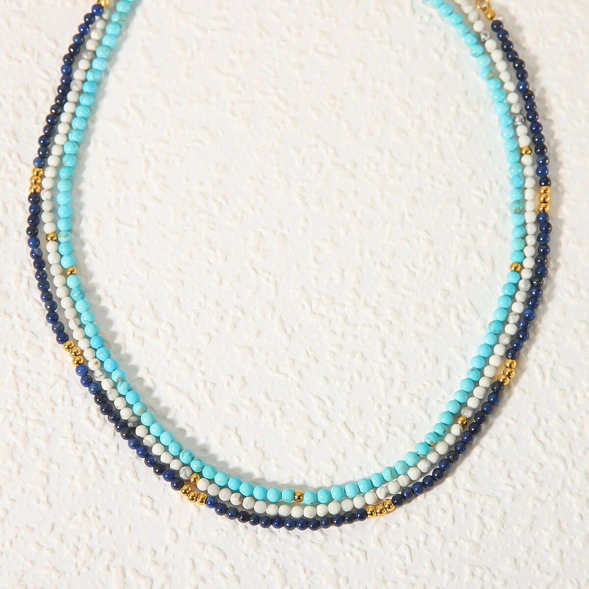 1 pezzo di semplice collana di perline bohémien con pietre naturali da donna 2