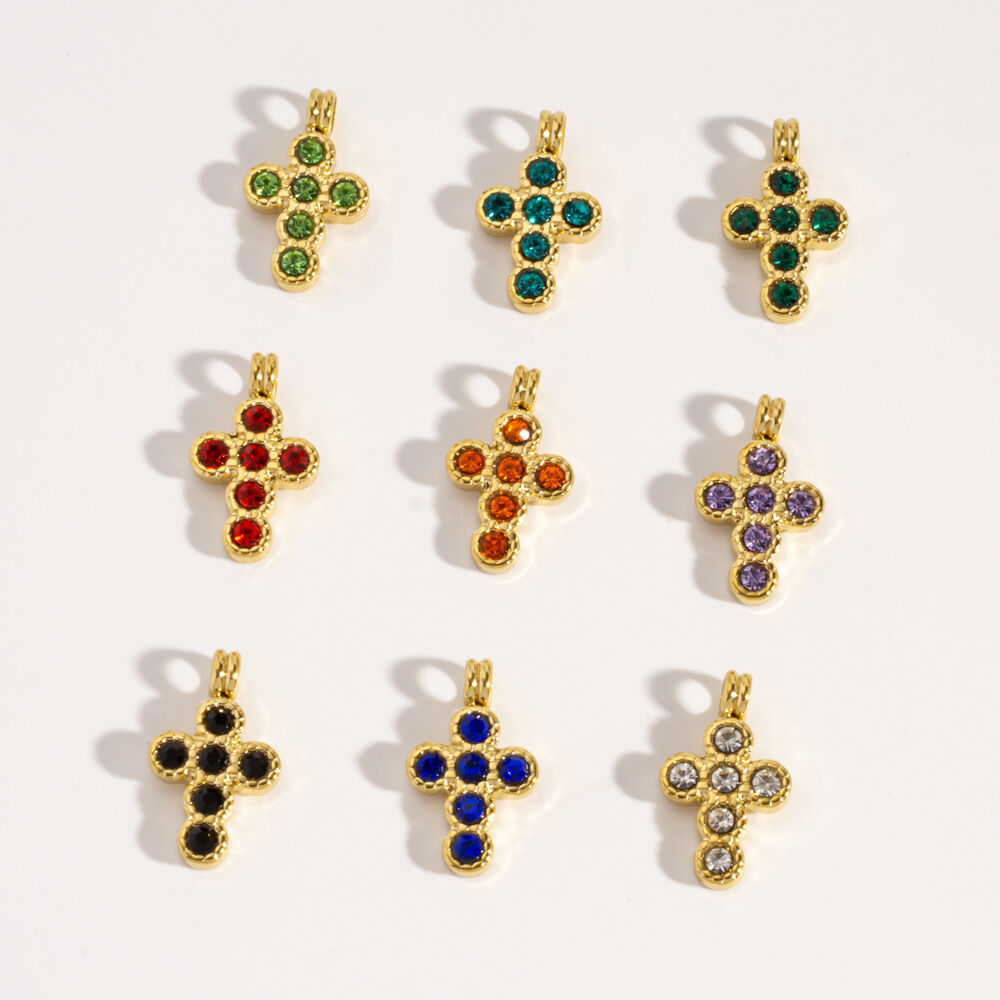 1 Piece Simple Series DIY Cross Stainless Steel Waterproof Women's Pendants