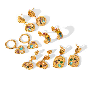 1 Paar luxuriöse, wasserdichte Ohrhänger aus Edelstahl in Goldfarbe mit Zirkonia h5 Bild5