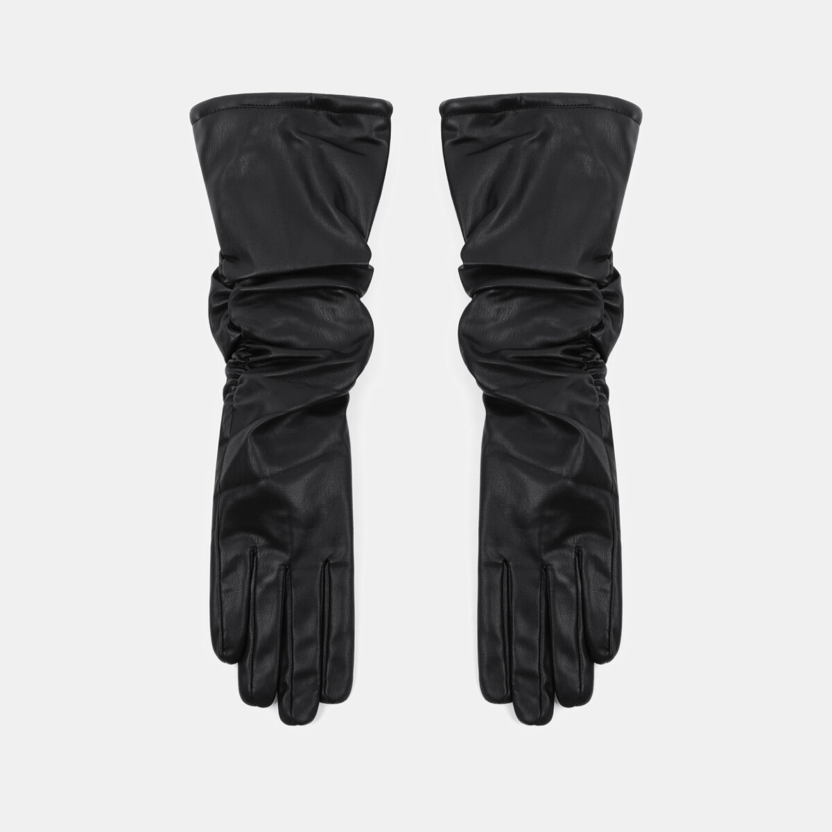 1 Pair Retro Solid Color PU Women's Gloves