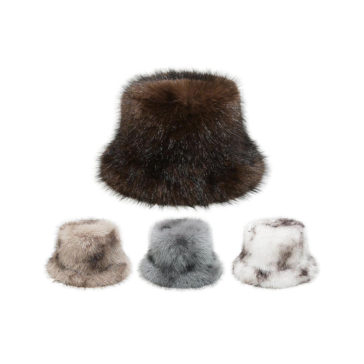 1 stuk retro pluche vissershoed met kleurverloop