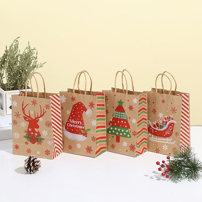 1 Piece Christmas Kraft Paper Party Packing Bag h5 Picture4