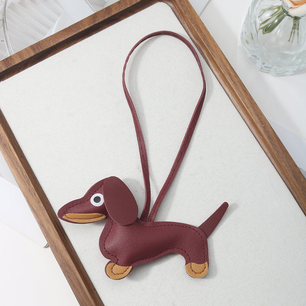 1 Parça Retro Köpek Karikatür Deri Kadın Çanta Süsü Resim8