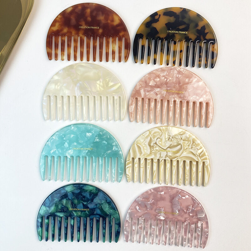 1 Piece Vintage Colorful Acetate Hair Brush 2