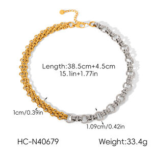 1 Piece Mixed Color Stainless Steel Waterproof Chain Necklace h5 Picture2
