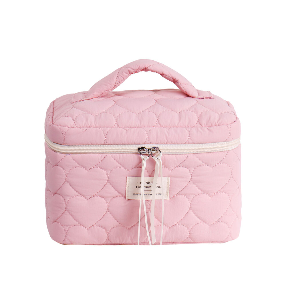 1 Piece Sweet Heart Plaid Soft Women's Makeup Bags Picture4