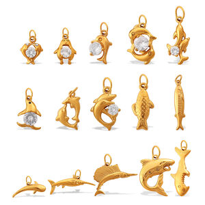 1 pezzo fai da te ciondolo color oro impermeabile in acciaio inossidabile oceanico h5 Immagine4