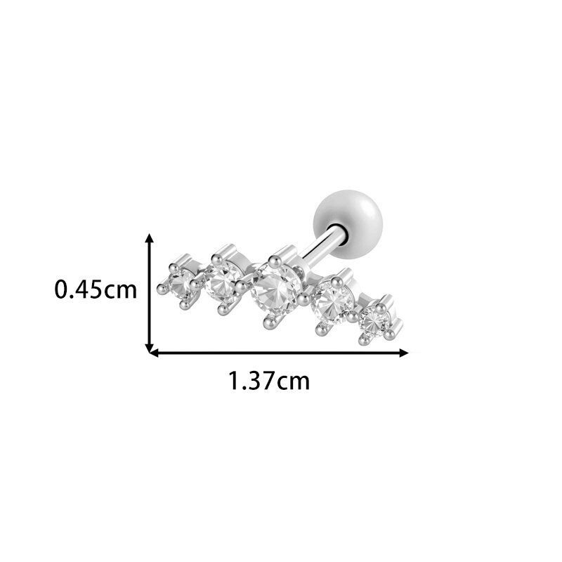1 pezzo di orecchini da piercing da donna in zircone color rame e oro, di forma rotonda e decorata h5Immagine2