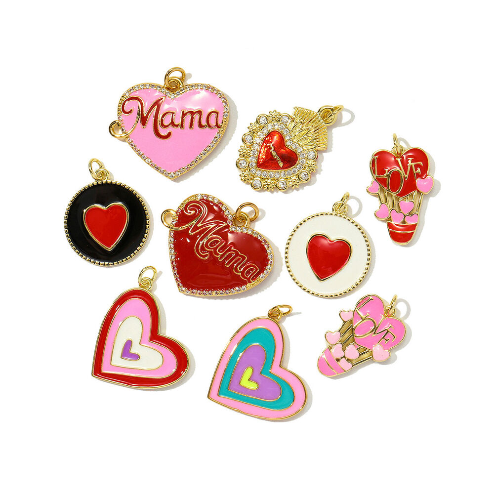 1 pezzo di ciondolo da donna in acciaio inossidabile impermeabile color oro con cuore fai da te della serie romantica h5Immagine2