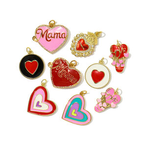 1 pezzo di ciondolo da donna in acciaio inossidabile impermeabile color oro con cuore fai da te della serie romantica h5 Immagine2