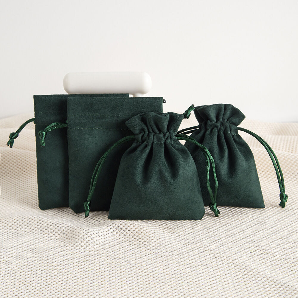 1 Piece Suede Velvet Drawstring Jewelry Bag