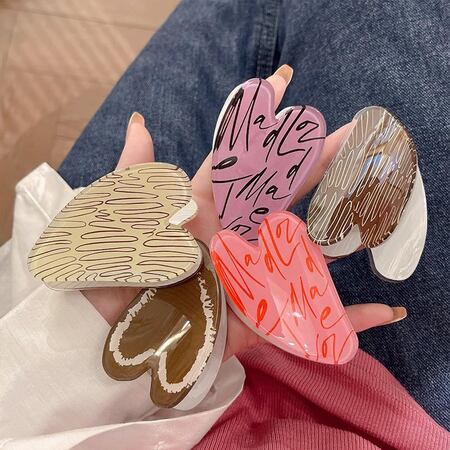 Romantic Series Sweet Heart Acrylic Women's Hair Claws