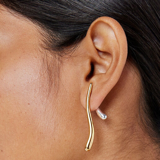 1 Pair Daily Gold&Silver Colors Stainless Steel Waterproof Women's Stud Earrings