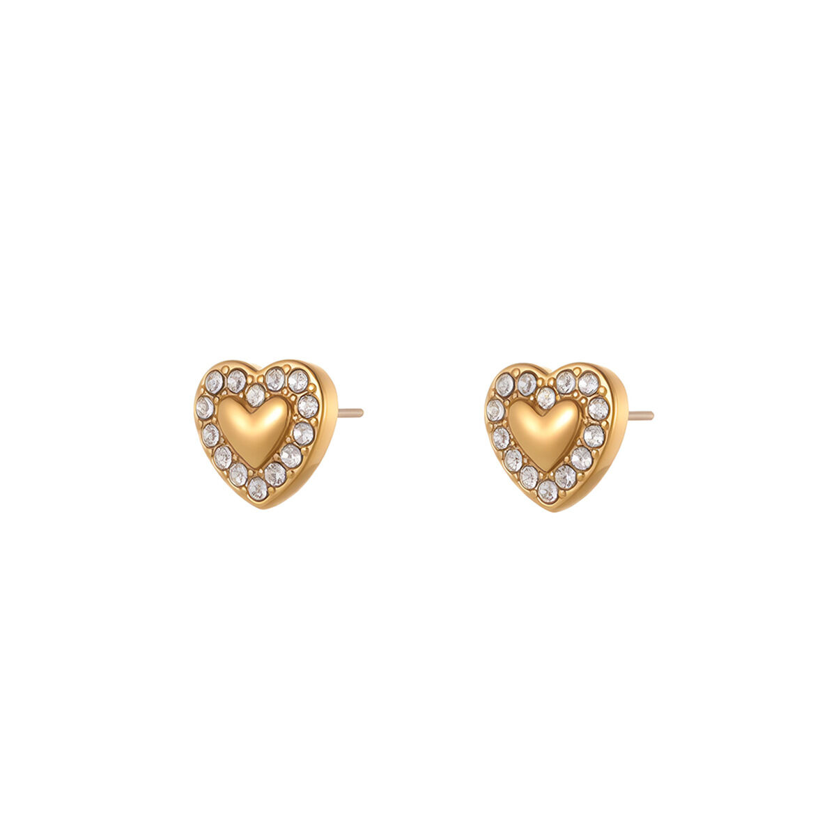 1 Pair Simple  Sweet Heart Stainless Steel Waterproof Women's Stud Earrings h5 Picture5
