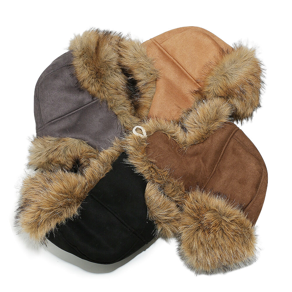 1 Piece Punk Style Suede Plush Ski Cap Picture4