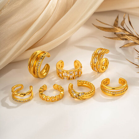 1 Piece Modern Irregular Shape Copper Zircon Women's Ear Cuffs 2