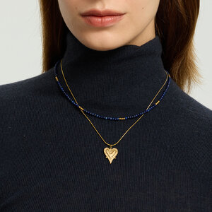 1 Piece Classic Retro Heart Chain Stainless Steel Waterproof Gold Color Women's Pendant Necklaces h5 Picture2