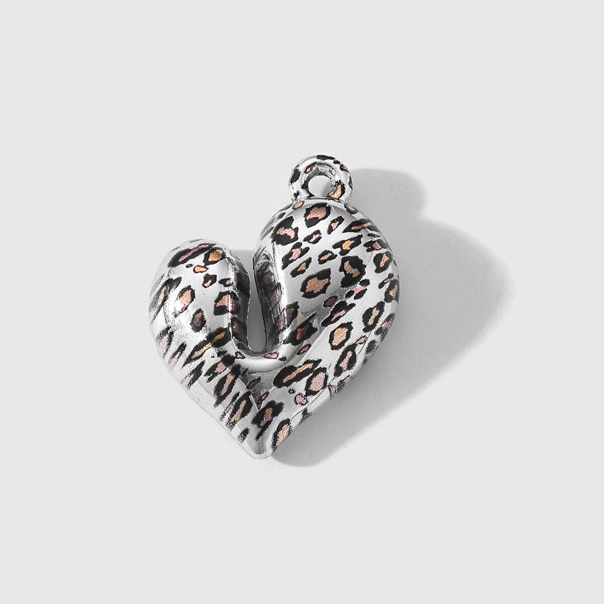 1 pieza de dijes acrílicos con estampado de leopardo y corazón para bolso de mujer h5 