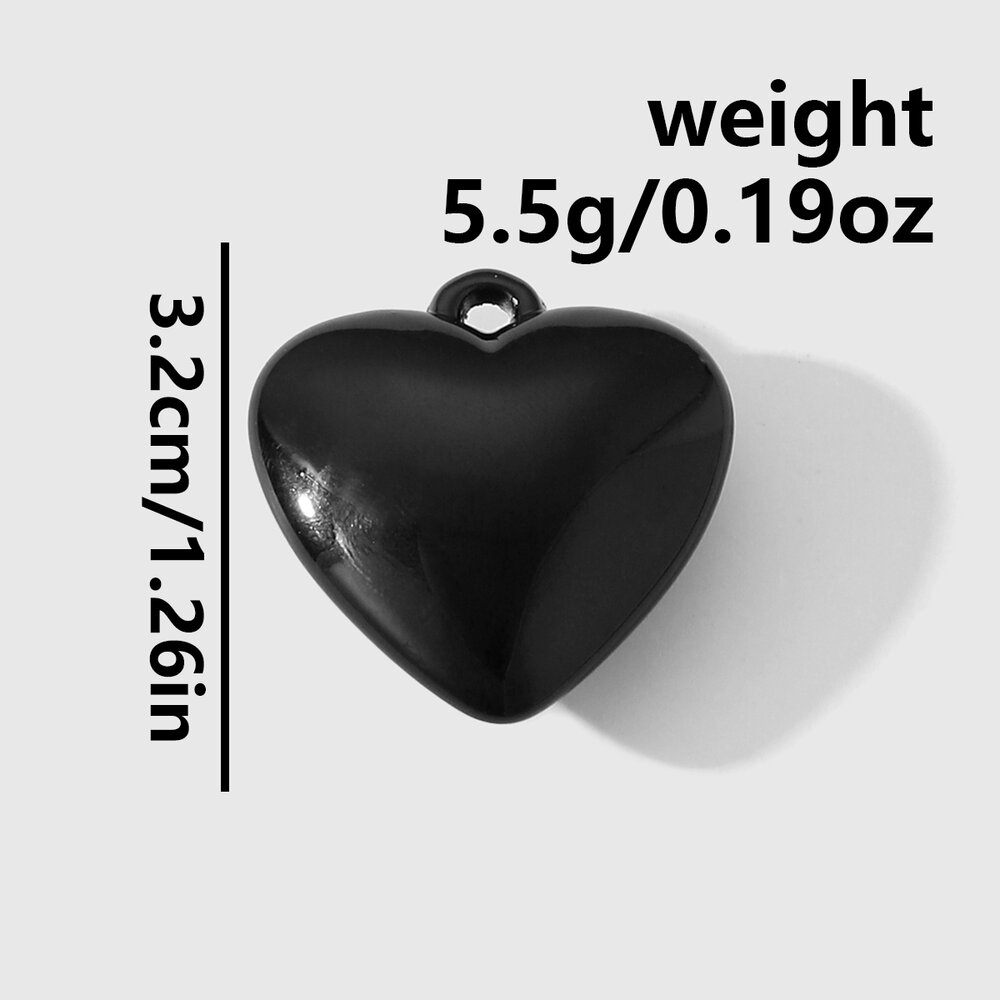 1 pieza de dijes de acrílico para bolso de mujer con forma de corazón moderno de color sólido h5Imagen2