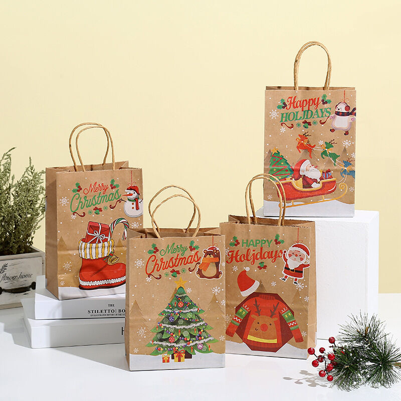 1 Piece Christmas Kraft Paper Party Packing Bag Picture3