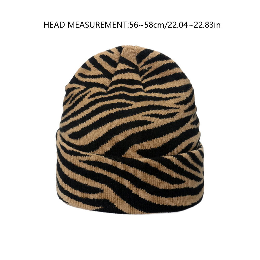 1 Piece Retro Zebra Stripes Print Knitted Hat h5Picture4