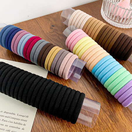 20PCS Simple Solid Color Basic High Elasticity Hair Ties Women's Scrunchies