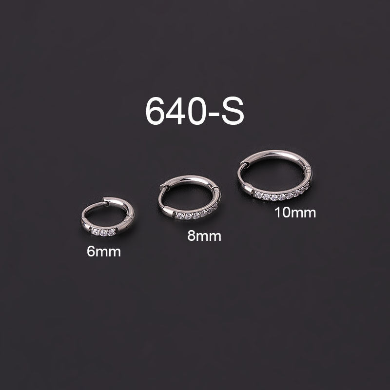 1 Piece Minimalist Circle Stainless Steel Waterproof Gold Color Zircon Women's Hoop Earrings h5 Picture8