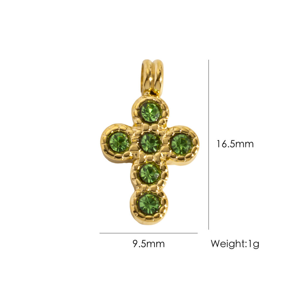 1 Piece Simple Series DIY Cross Stainless Steel Waterproof Women's Pendants