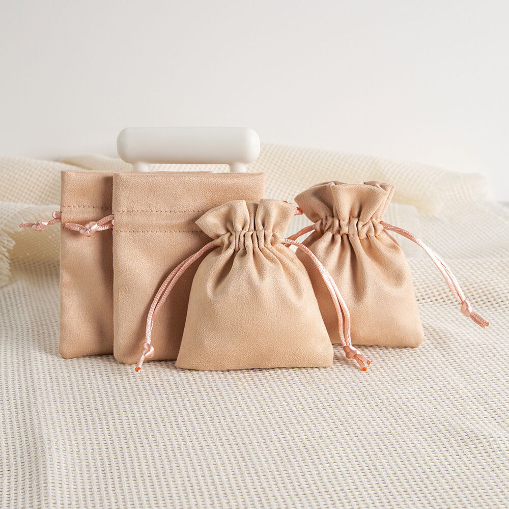 1 Piece Suede Velvet Drawstring Jewelry Bag 2