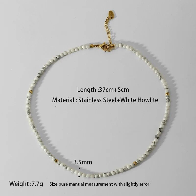 1 Piece Simple Bohemian Beads Natural Stones Women's Beaded Necklaces