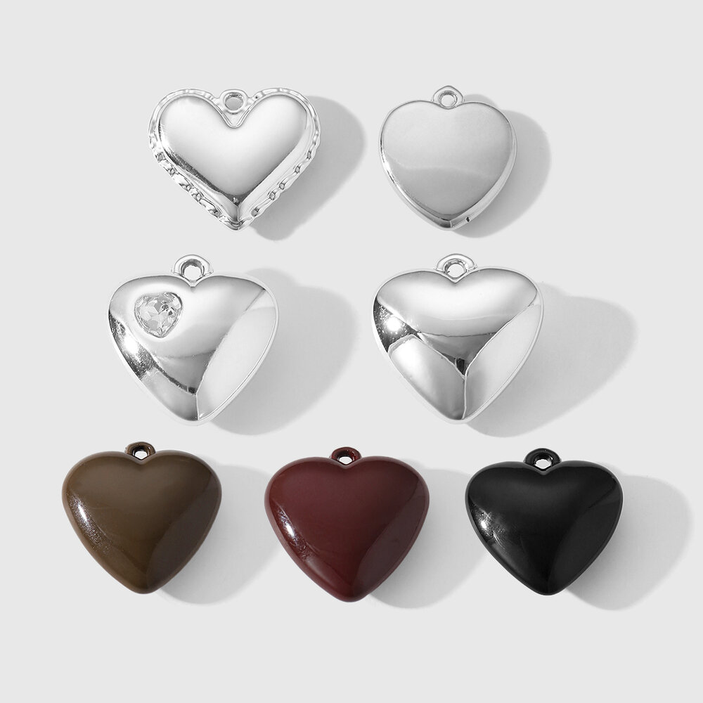 1 pieza de dijes de acrílico para bolso de mujer con forma de corazón moderno de color sólido h5Imagen4