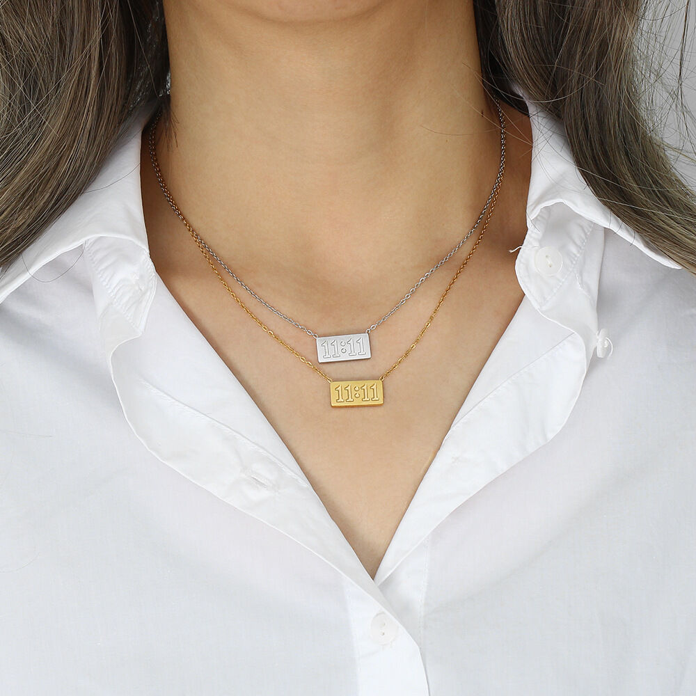 1 Piece Casual Number 11:11 Stainless Steel Waterproof Women's Pendant Necklaces h5Picture4