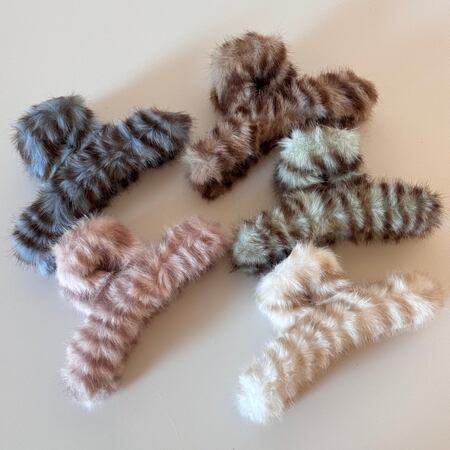 Luxurious Series Retro Animal Print Polyester Women's Hair Claws