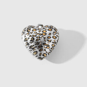 1 pieza de dijes para bolso de mujer con estampado de leopardo y forma irregular de corazón con diseño CCB h5