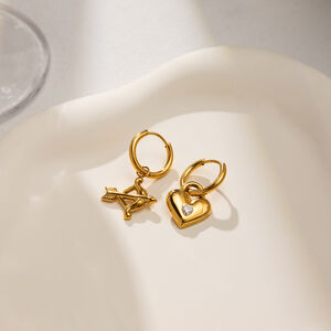 1 Pair Cupid's Arrow Stainless Steel Waterproof Gold Color Women's Drop Earrings h5 Picture5