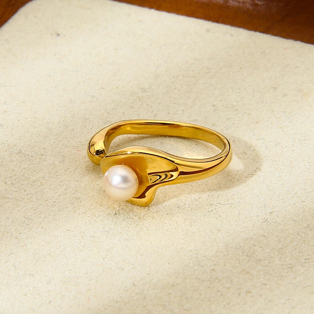 1 Piece Elegant Irregular Shape Star Stainless Steel Waterproof  Gold Color  Women‘s  Statement Rings h5 Picture7