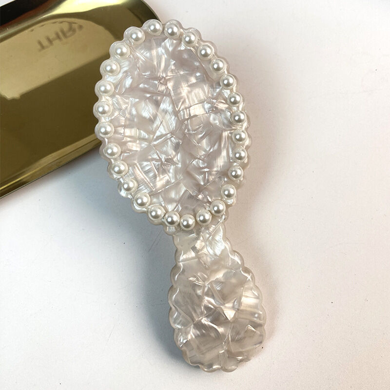 1 Piece Pearl Acetate Cushion Hair Brush Picture2