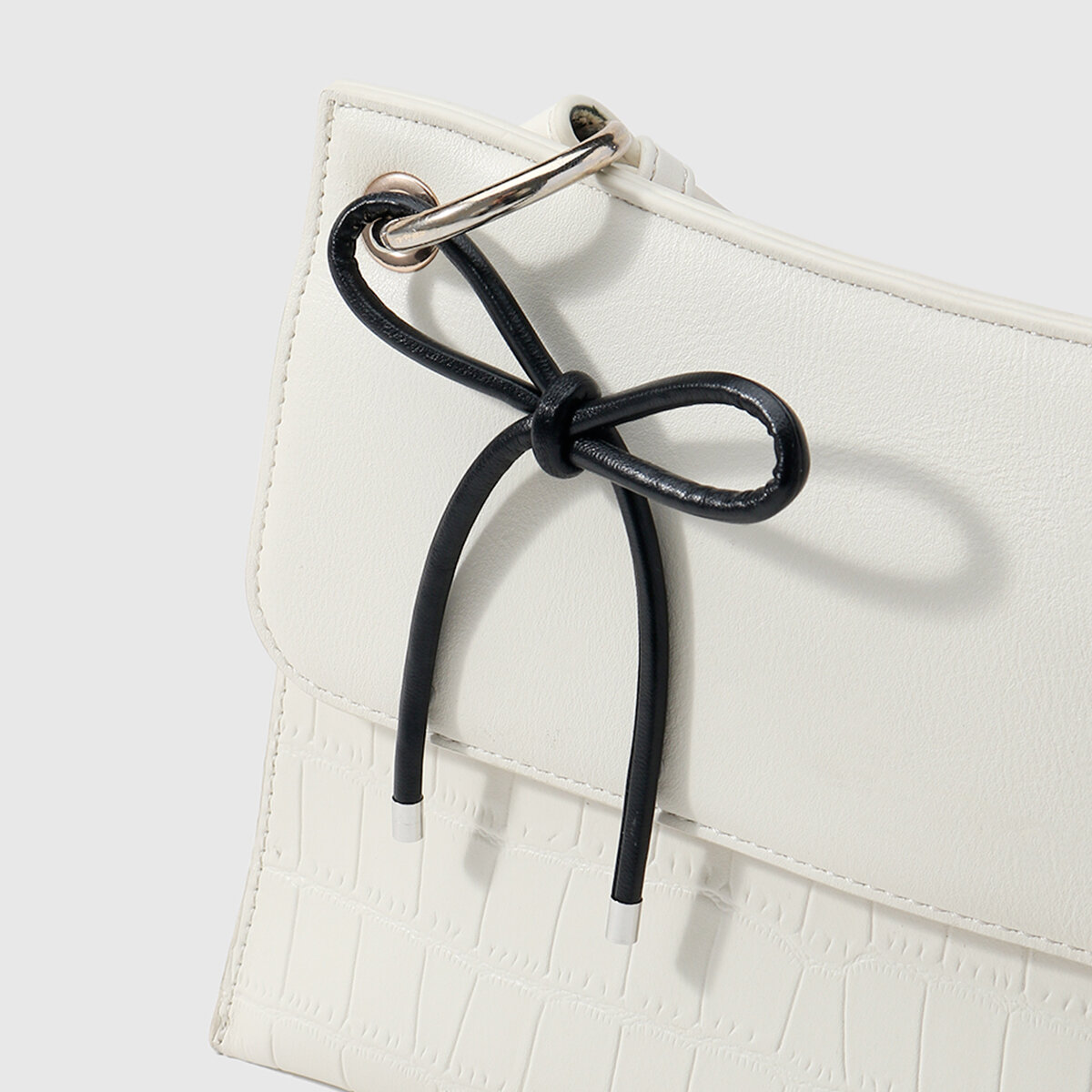 1 pezzo di ciondolo per borsa da donna in pelle con stampa leopardata e fiocco retrò in tinta unita h5 Immagine4