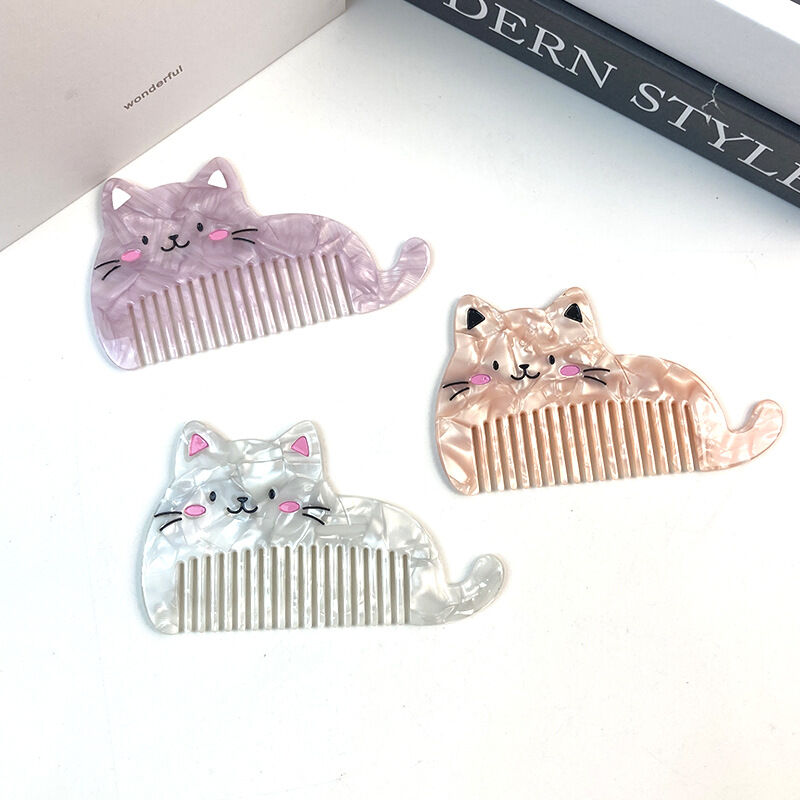1 Piece Cute Cat Acetate Hair Brush 2